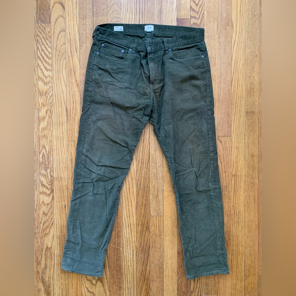 J.Crew corduroy men’s pants, olive green